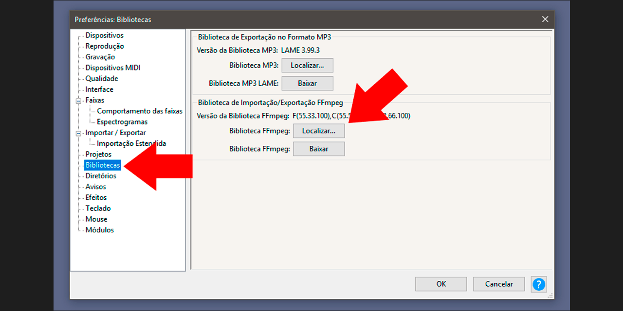 Pasta do FFmpeg